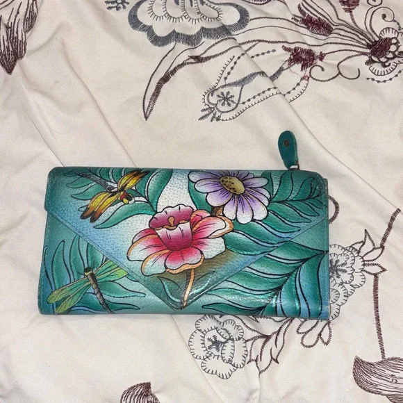 Anuschka Multicolor Dragonfly and Floral Shoulder Bag - Picture 4 of 7